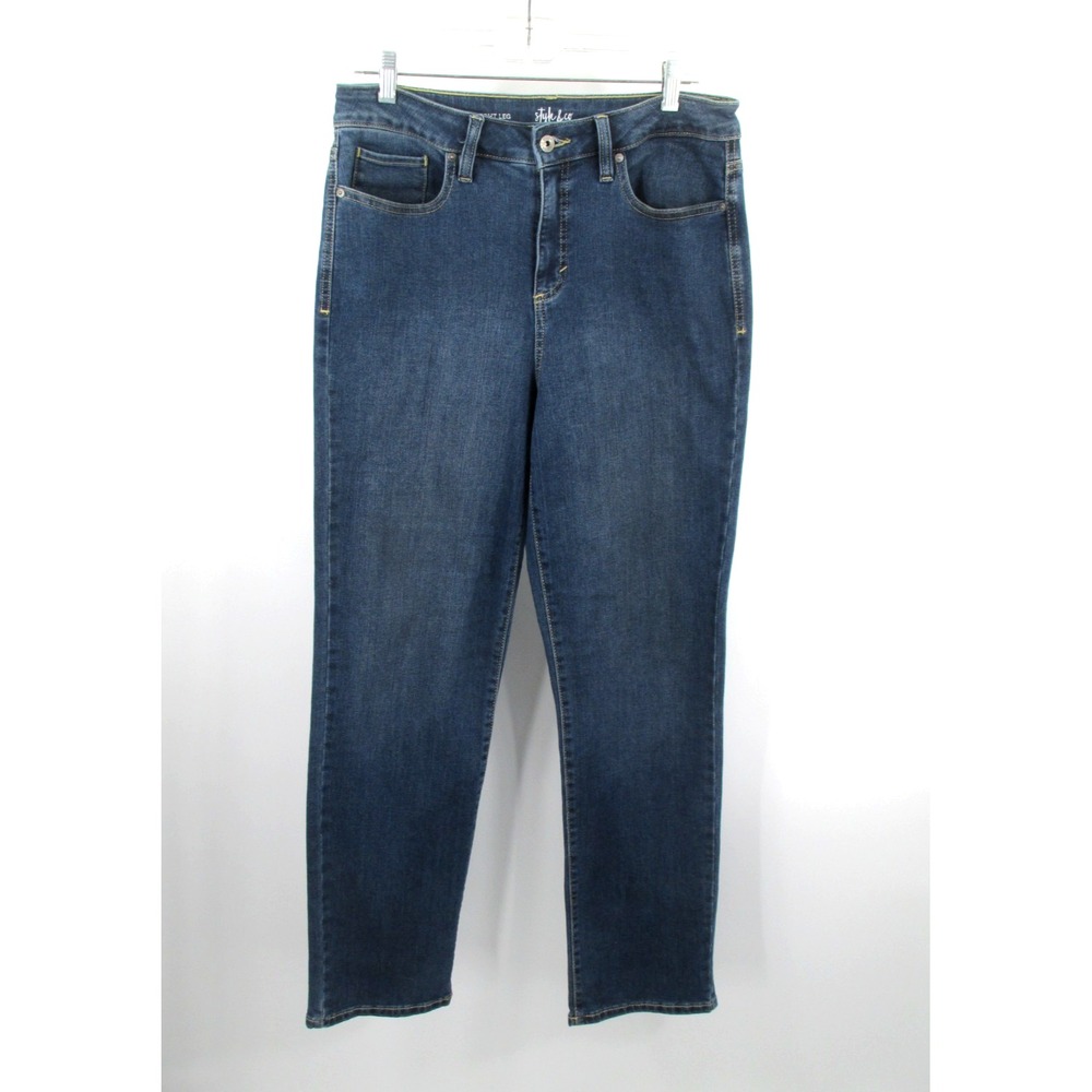 Style & Co Womens Straight Leg Jeans Blue Denim High Rise Size 10 Stretch